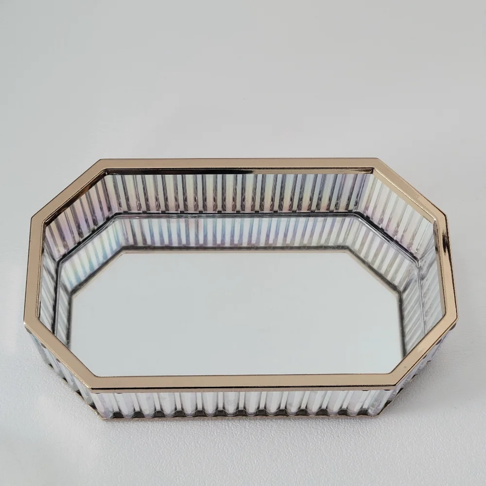 Bath And Body Works Iridescent Tray With Gold Trim